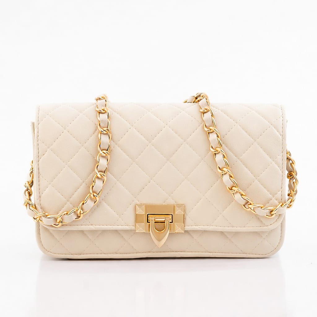 Korean Style Embroidered Diamond Grid Crossbody Bag