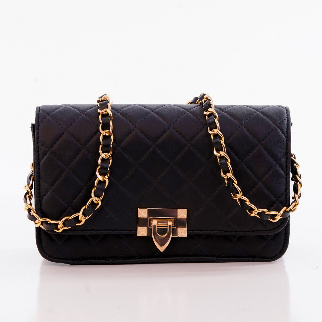 Korean Style Embroidered Diamond Grid Crossbody Bag